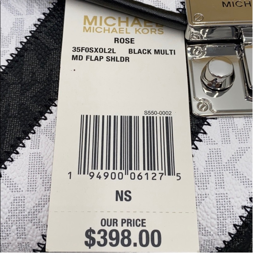 MICHAEL KORS ROSE MEDIUM FLAP SHOULDER BLACK - Picture 16 of 16